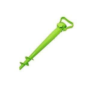 Beach Umbrella Stand - Cork Screw Spike Anchor - Green