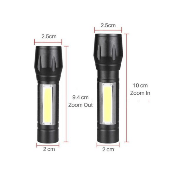Rechargeable Torch 1000 LM Adjustable Zoom In Out USB Tactical Flashlight