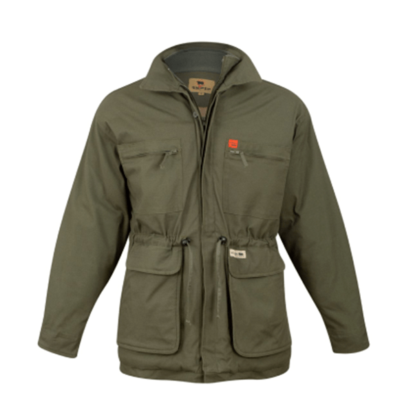 The Sniper Africa Men's Flex Parka Jacket in Military Olive - Weather-ready, durable, and insulated for warmth.