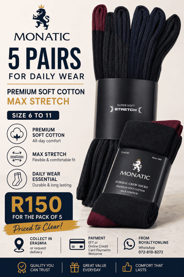 Royaltyonline Monatic Socks - 5 Pairs 04