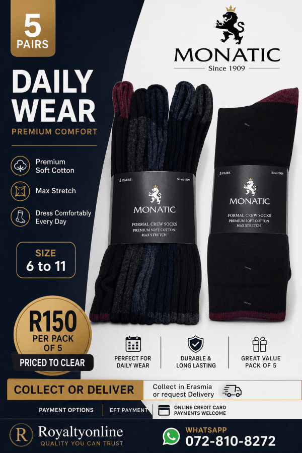 Royaltyonline Monatic Socks - 5 Pairs 03